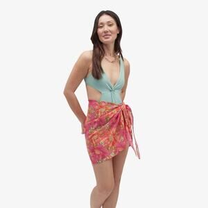 Beach Riot Melanie Sarong Wrap in Miami Peony Pink Floral One Size